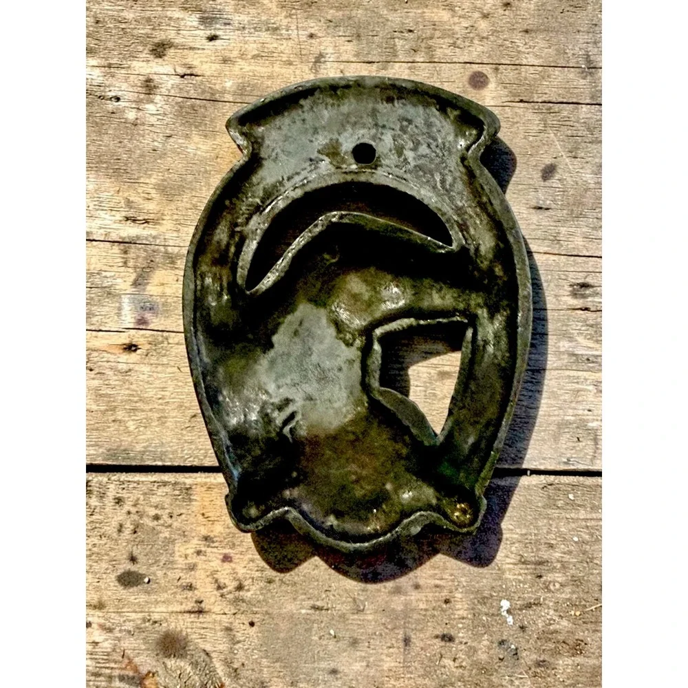 Vintage Cast Iron Good Luck Horseshoe Horse Head Souvenir Huntington W. Va. - Picture 5 of 5